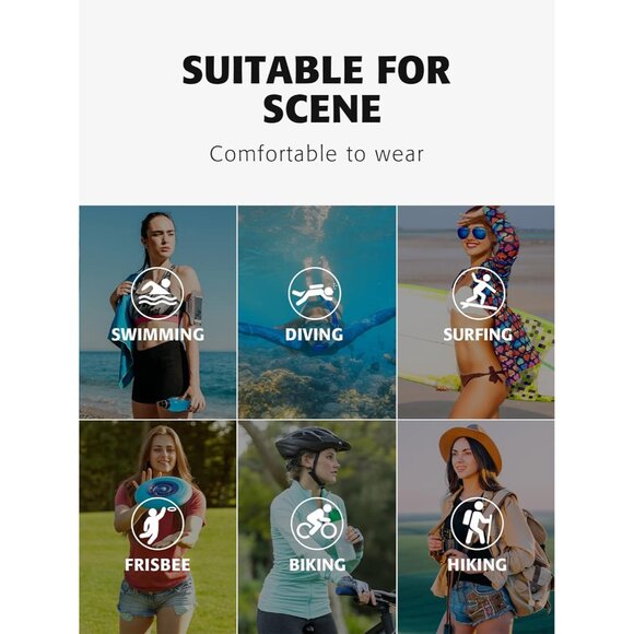 Women's Long Sleeve UV Rash Guard Shirt Spf 50+ Sun Protection Swimwear - Picture 6 of 7